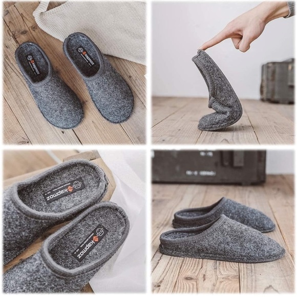 LE KAPMOZ Organic Merino Wool Warm Slip On House Slippers Breathable Clog - Picture 13 of 14